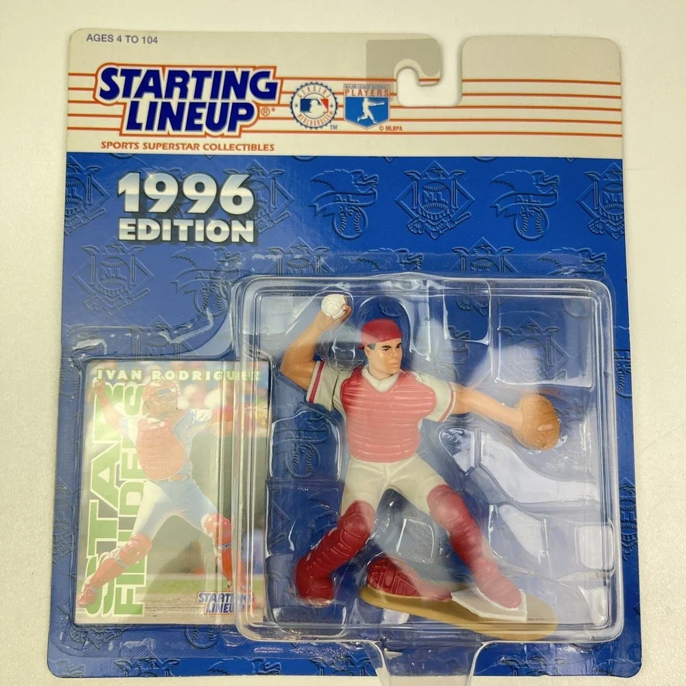 Starting Lineup 1996 Ivan Rodriguez Texas Rangers Action Figure Card